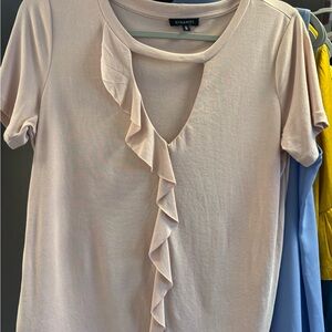 Dynamite Women's Soft Pink Ruffle Tee